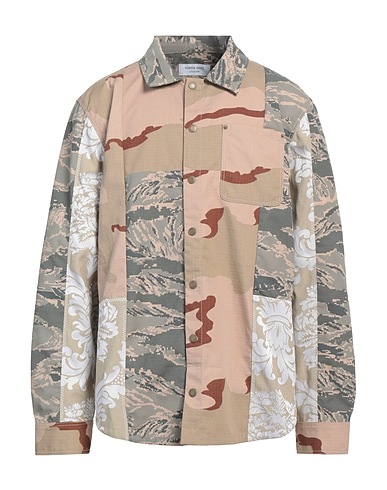 MARINE SERRE Camicia fantasia Khaki 100% Cotone