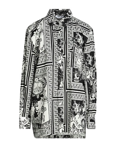 CALIBAN Patterned shirts & blouses Black 97% Cotton, 3% Elastane