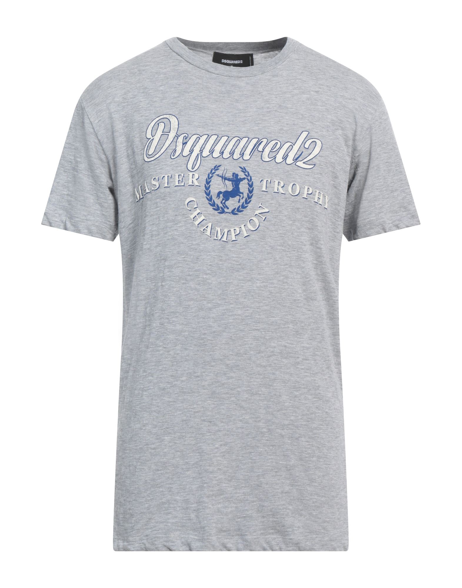 【関税&送料込】Dsquared2 Grey Melange T-Shirt With Logo Pri Shop for Stylish Grey Crew Neck T-Shirt by Dsquared2