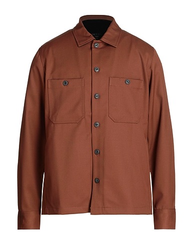 RAG & BONE Solid color shirt Brown 59% Viscose, 26% Polyamide, 11% Virgin Wool, 4% Elastane