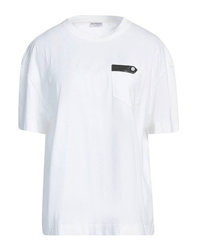 BRUNELLO CUCINELLI T-shirt White 100% Cotton, Acetate, Silk