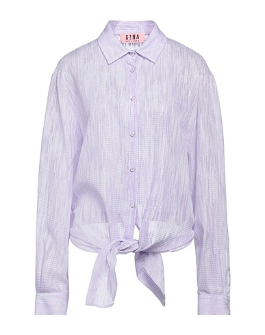 GINA GORGEOUS Solid color shirts & blouses Lilac 99% Polyester, 1% Metallic fiber