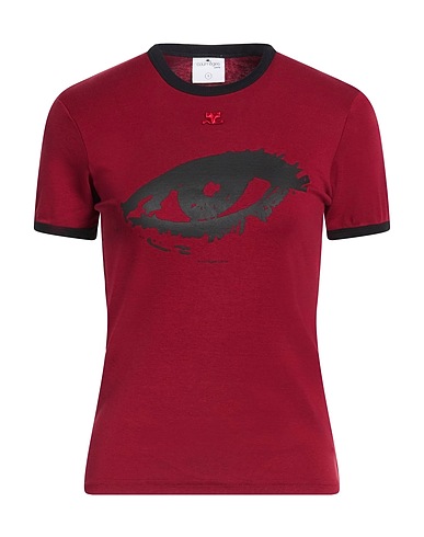 COURRÈGES T-shirt Burgundy 100% Cotton
