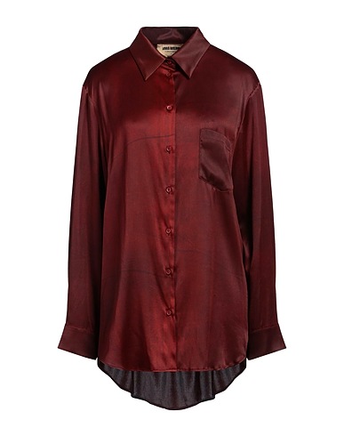 UMA WANG Shirts Chocolate brown 94% Silk, 6% Elastane