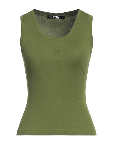 KARL LAGERFELD Canotta Verde militare 100% Cotone