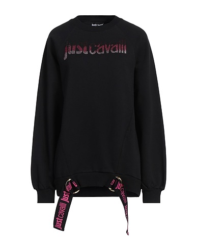 JUST CAVALLI Sweatshirt Black 100% Cotton, Elastane