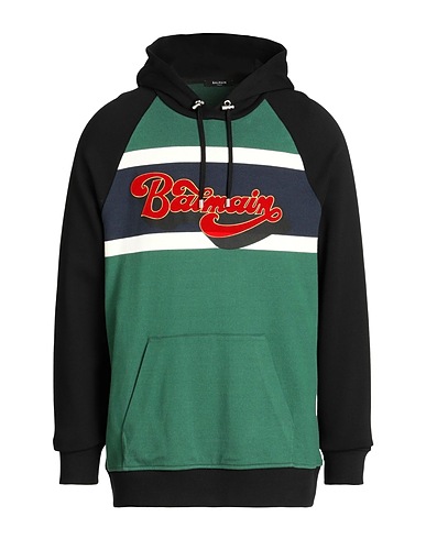 BALMAIN Hooded track jacket  Green 100% Cotton
