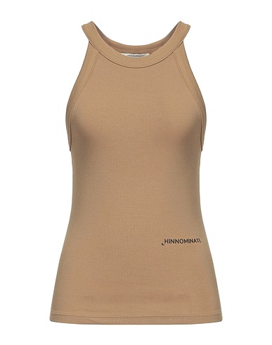 HINNOMINATE Tank top Khaki 97% Cotton, 3% Elastane