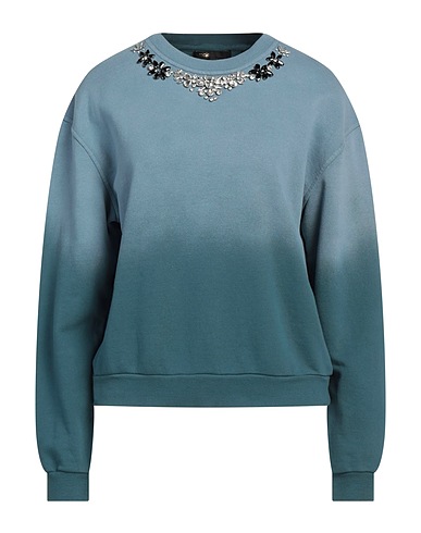 MAJE Sweatshirt Pastel blue 100% Cotton, Elastane