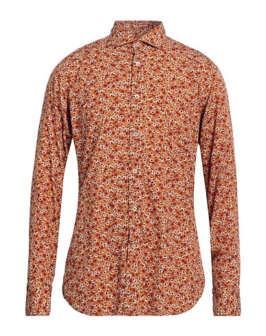 GUGLIELMINOTTI Hemd mit Muster Kamel 100% Baumwolle