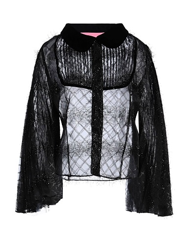 MIAU by CLARA ROTESCU Solid color shirts & blouses Black 60% Silk, 40% Polyester