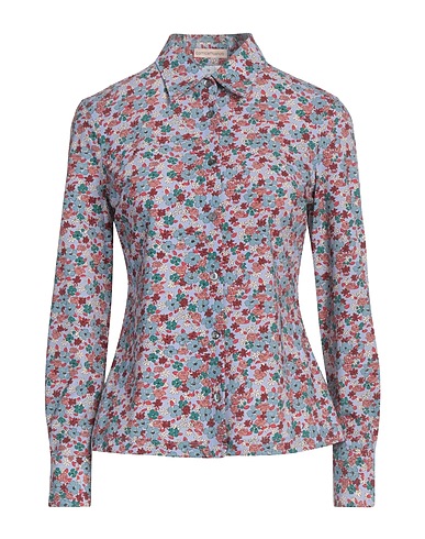CAMICETTASNOB Camicie e bluse a fiori Celeste 85% Poliammide, 15% Elastan