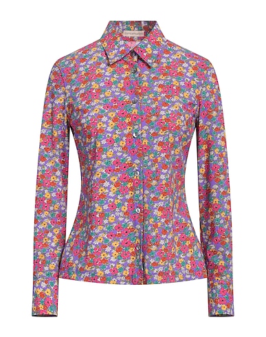 CAMICETTASNOB Floral shirts & blouses Purple 85% Polyamide, 15% Elastane