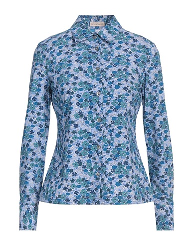CAMICETTASNOB Camicie e bluse a fiori Blu chiaro 85% Poliammide, 15% Elastan