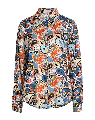 CAMICETTASNOB Hemden und Blusen mit Muster Orange 57% Viskose, 32% Seide, 11% Elastan