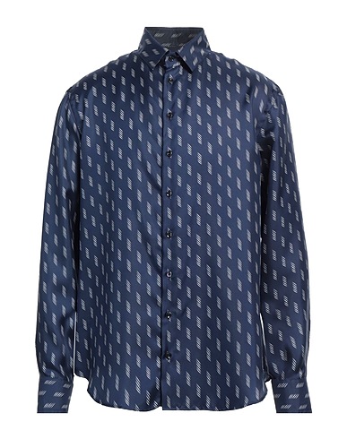 GIORGIO ARMANI Patterned shirt Navy blue 100% Silk