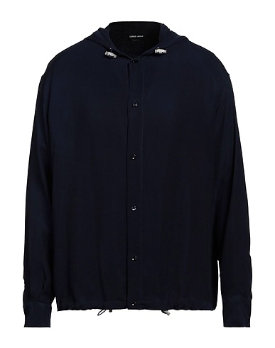 GIORGIO ARMANI Solid colour shirt Midnight blue 100% Cupro