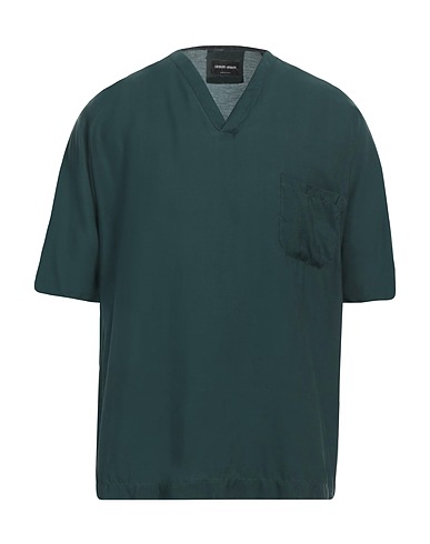 GIORGIO ARMANI Однотонная рубашка 84% Лиоцелл, 16% Шелк