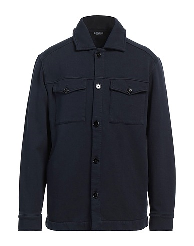 DONDUP Solid color shirt Midnight blue 100% Cotton