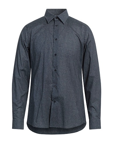 LAB. PAL ZILERI Patterned shirt Midnight blue 100% Cotton