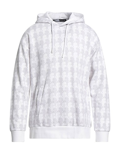 KARL LAGERFELD Hooded track jacket  Off white 87% Cotton, 13% Polyester