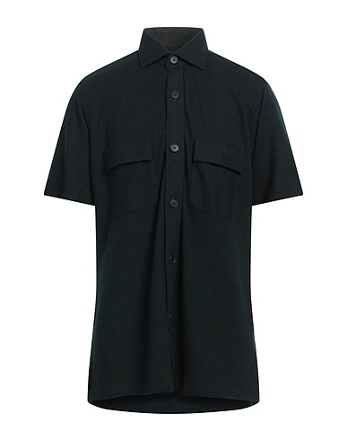 100 HANDS Solid color shirt Dark green 100% Wool
