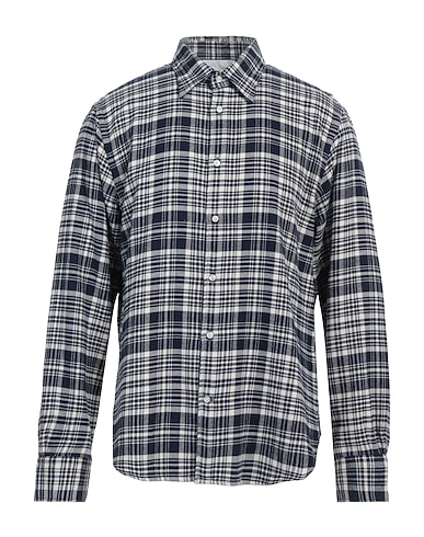 OFFICINE GÉNÉRALE Checked shirt Navy blue 100% Cotton