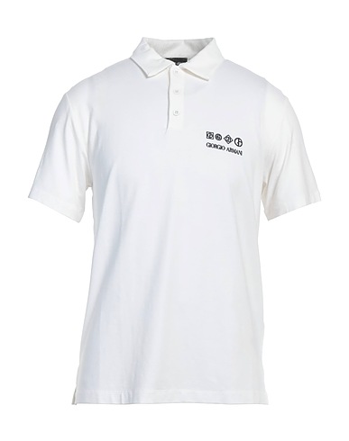 GIORGIO ARMANI Polo shirt Off white 98% Viscose, 2% Elastane