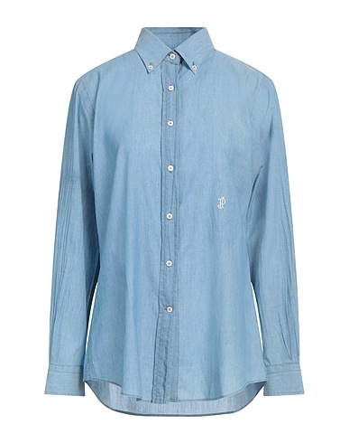 PURDEY Camicia di jeans Blu 100% Cotone, Madreperla