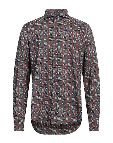 DU4 Patterned shirt Khaki 100% Cotton