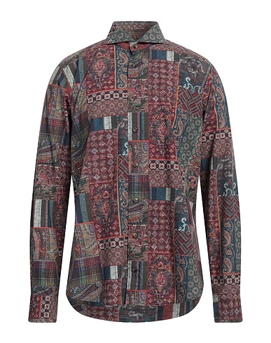 DU4 Patterned shirt Deep teal 100% Cotton