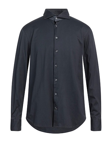 EDWARD COPPER Solid colour shirt Charcoal 100% Cotton