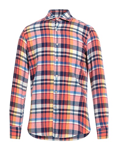 GIANNETTO PORTOFINO Checked shirt Salmon pink 100% Cotton