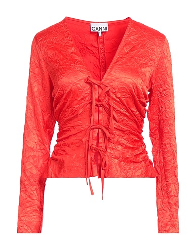GANNI Top Red 95% Recycled polyester, 5% Elastane