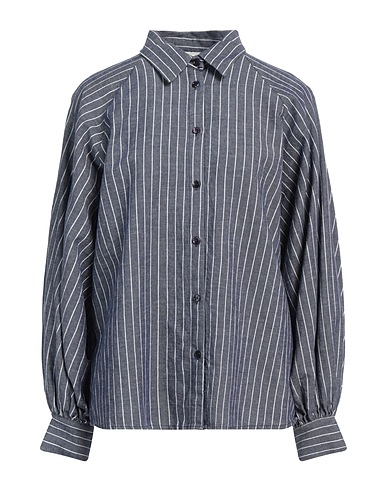 VICOLO Gestreiftes Hemd Nachtblau 47% Baumwolle, 29% Leinen, 20% Polyester, 3% Andere Fasern, 1% Polyamid