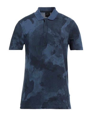 ARMANI EXCHANGE Polo shirt Slate blue 96% Cotton, 4% Elastane