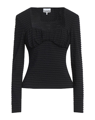 GANNI Top Black 51% Polyester, 43% Polyamide, 6% Elastane