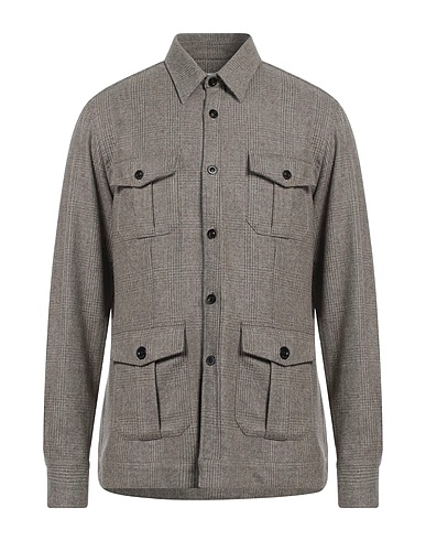 BOGLIOLI Patterned shirt Grey 100% Virgin Wool