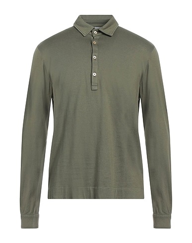 BOGLIOLI Poloshirt Militärgrün 90% Baumwolle, 10% Kaschmir