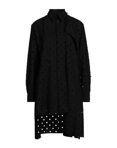 Y'S YOHJI YAMAMOTO Solid color shirts & blouses Black 50% Wool, 50% Polyester