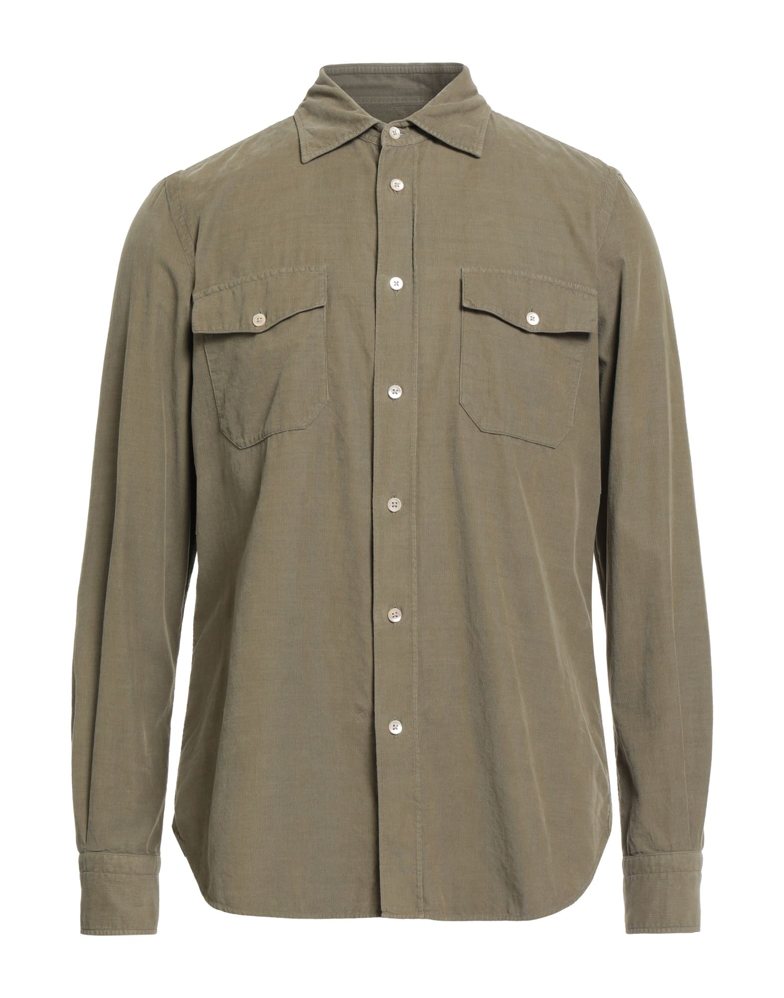 Brunello Cucinelli MAZ260299PCXB87 関税送料込 BRUNELLO CUCINELLI | Sage green Men's Solid Color Shirt | YOOX