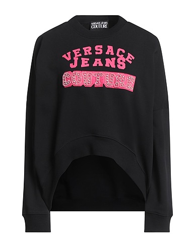 VERSACE JEANS COUTURE Sweatshirt Black 100% Cotton, Elastane