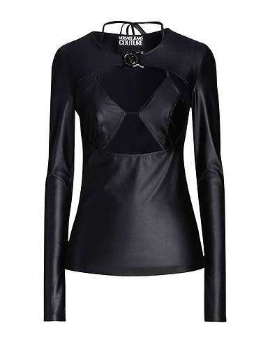 VERSACE JEANS COUTURE Top Black 79% Polyamide, 21% Elastane