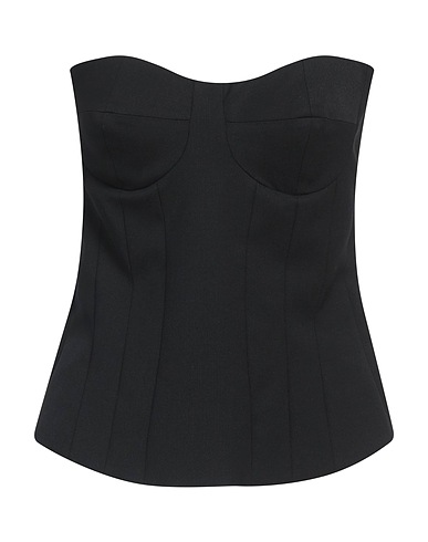 FEDERICA TOSI Top Schwarz 52% Polyester, 43% Schurwolle, 5% Elastan