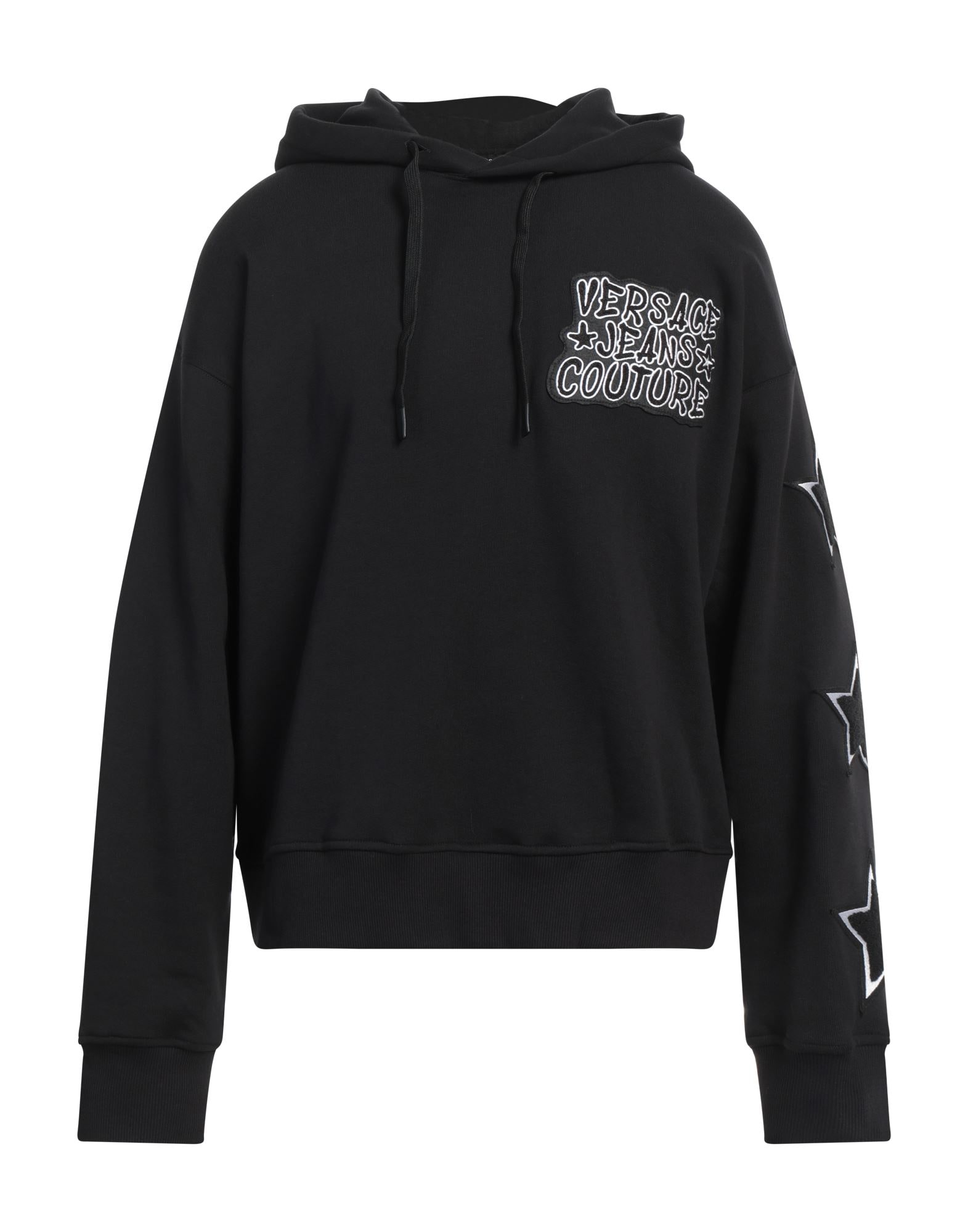 VERSACE JEANS COUTURE | Black Men's Hooded Track Jacket | YOOX