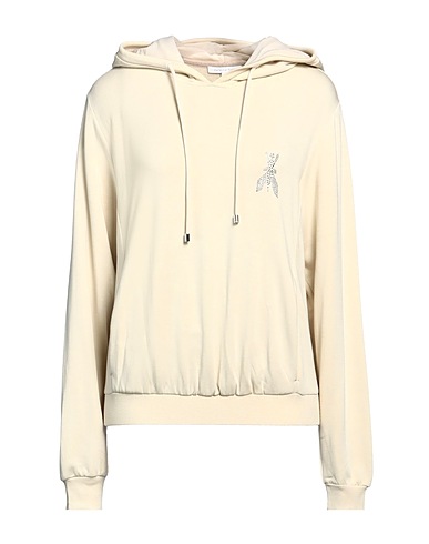 PATRIZIA PEPE Hooded track jacket  Ivory 95% Viscose, 5% Elastane, Glass