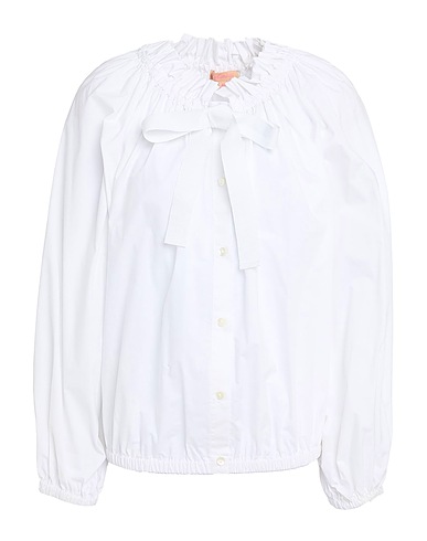 LA CAMICIA Solid color shirts & blouses White 100% Cotton