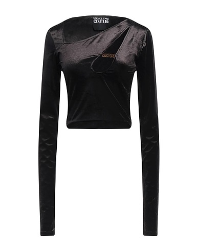 VERSACE JEANS COUTURE Top Black 95% Polyester, 5% Elastane