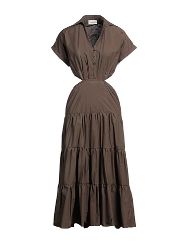 VICOLO Hemdkleid Dunkelbraun 100% Baumwolle