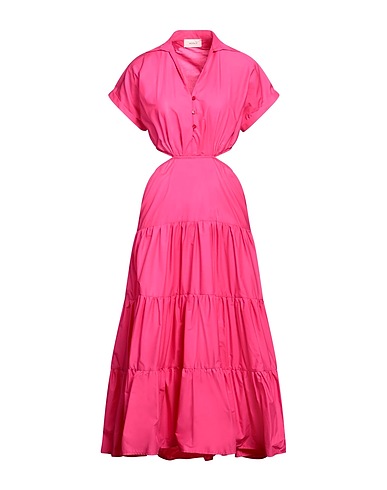 VICOLO Midi dress Fuchsia 100% Cotton